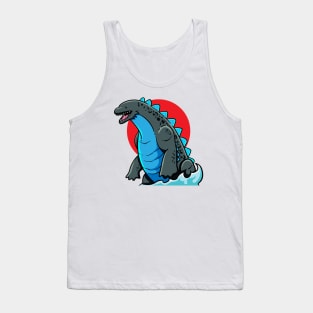 Blue Godzilla with blue flames Tank Top